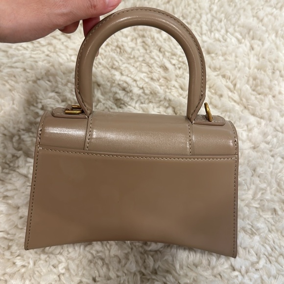 Balenciaga hourglass XS RARE beige taupe smooth leather antique gold hardware - Picture 3 of 10